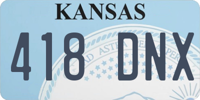 KS license plate 418DNX