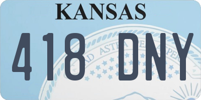 KS license plate 418DNY