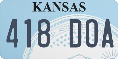 KS license plate 418DOA