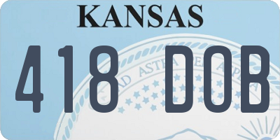 KS license plate 418DOB