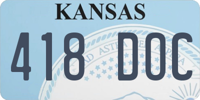 KS license plate 418DOC