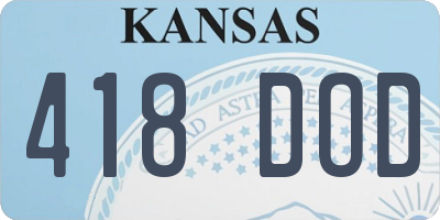 KS license plate 418DOD