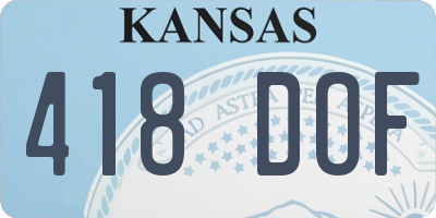 KS license plate 418DOF