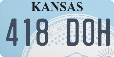 KS license plate 418DOH