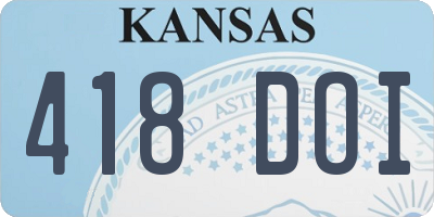 KS license plate 418DOI