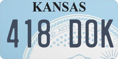 KS license plate 418DOK