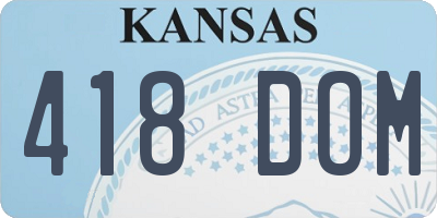 KS license plate 418DOM