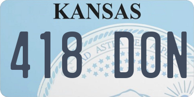 KS license plate 418DON