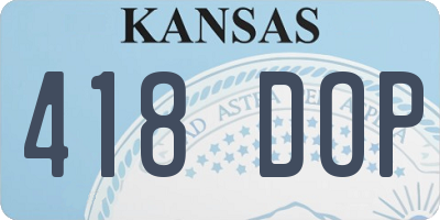 KS license plate 418DOP