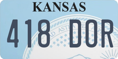KS license plate 418DOR
