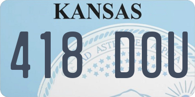 KS license plate 418DOU