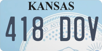KS license plate 418DOV