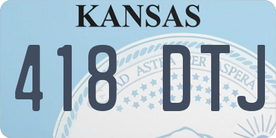KS license plate 418DTJ