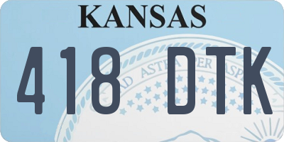 KS license plate 418DTK