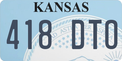 KS license plate 418DTO