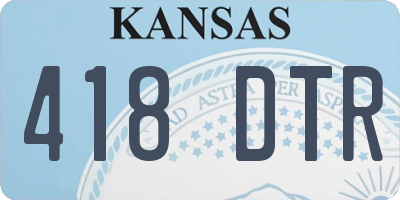 KS license plate 418DTR