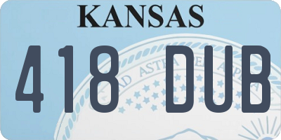 KS license plate 418DUB