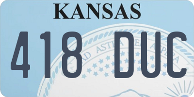 KS license plate 418DUC