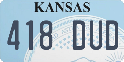 KS license plate 418DUD