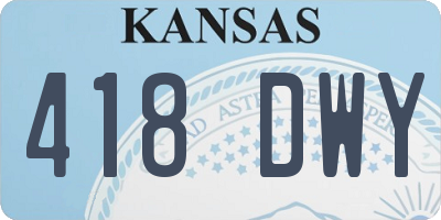 KS license plate 418DWY
