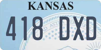 KS license plate 418DXD