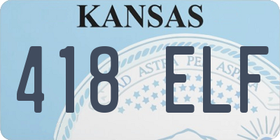 KS license plate 418ELF