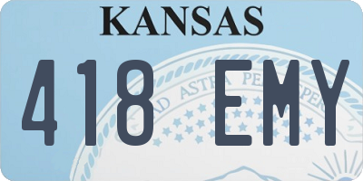 KS license plate 418EMY