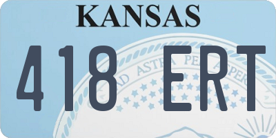 KS license plate 418ERT
