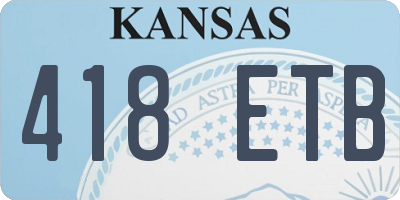 KS license plate 418ETB