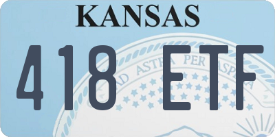 KS license plate 418ETF