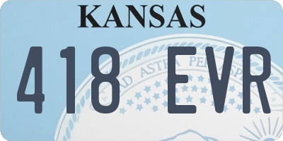 KS license plate 418EVR