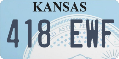 KS license plate 418EWF
