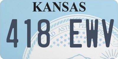 KS license plate 418EWV