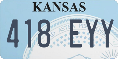 KS license plate 418EYY