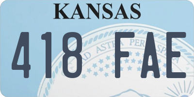 KS license plate 418FAE