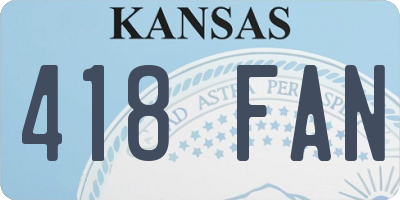 KS license plate 418FAN