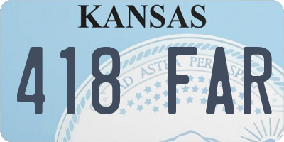 KS license plate 418FAR