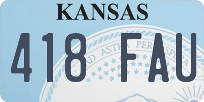 KS license plate 418FAU