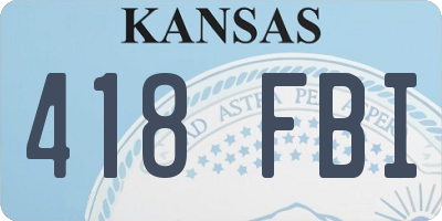 KS license plate 418FBI