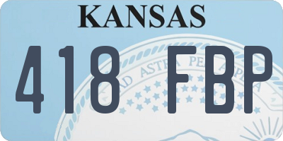 KS license plate 418FBP
