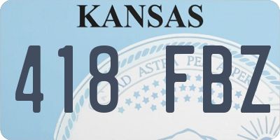 KS license plate 418FBZ