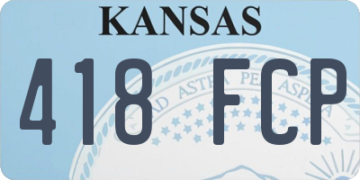 KS license plate 418FCP