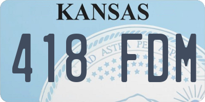 KS license plate 418FDM