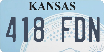KS license plate 418FDN