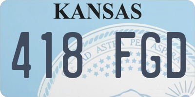 KS license plate 418FGD
