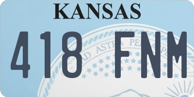 KS license plate 418FNM