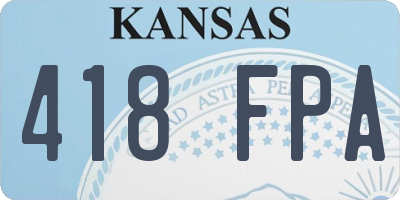 KS license plate 418FPA