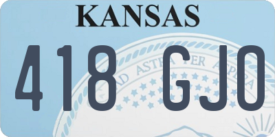 KS license plate 418GJO