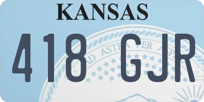KS license plate 418GJR