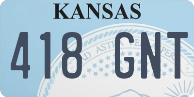 KS license plate 418GNT